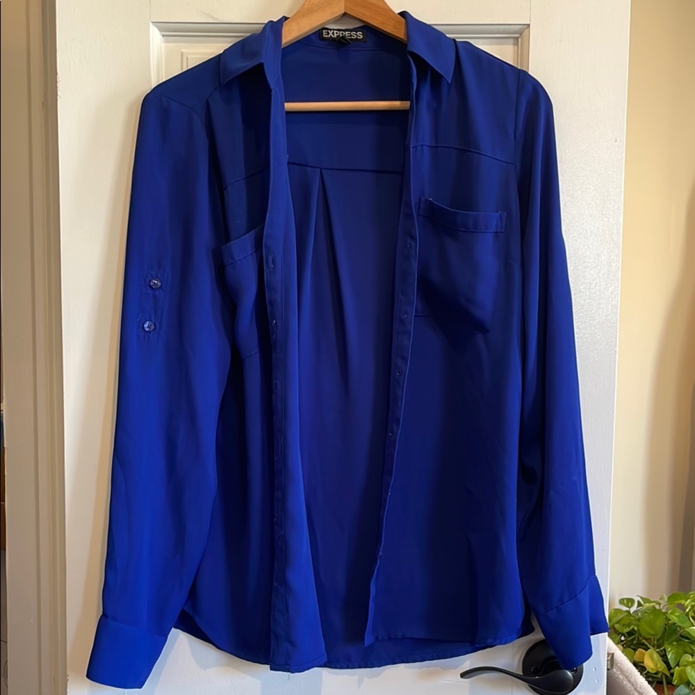 Express Blue Button Up Shirt